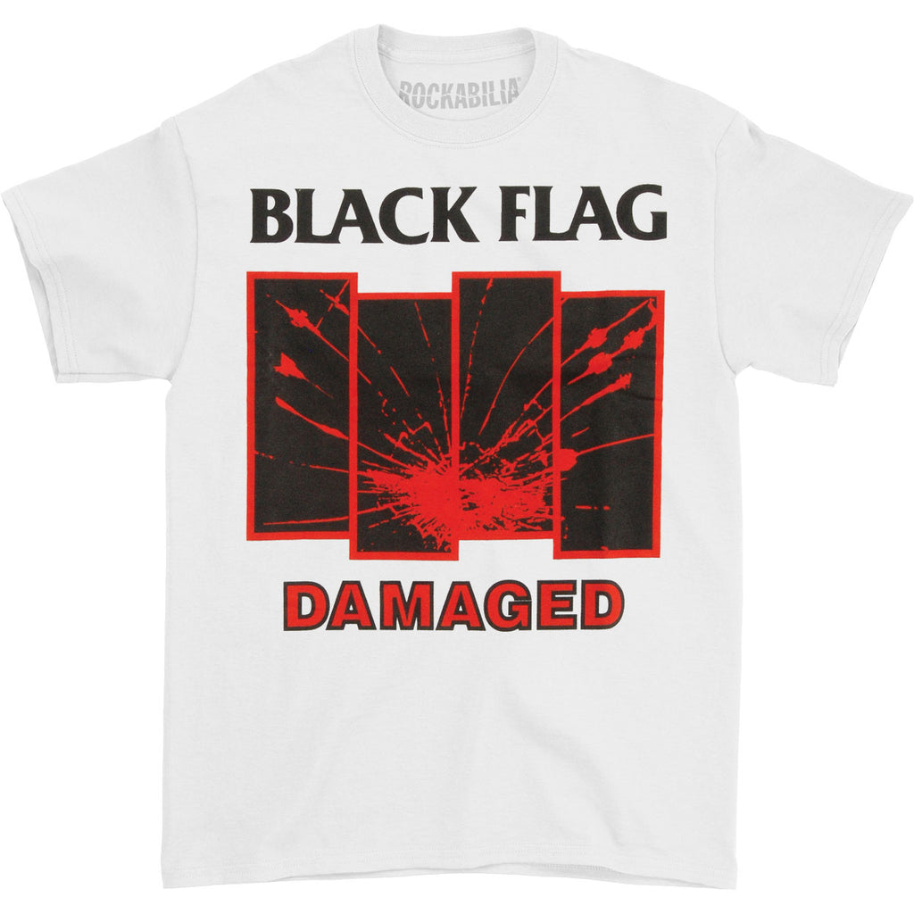 Black Flag Damaged White T-shirt