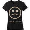 Girl's Sad Face on Black Junior Top