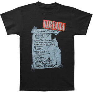 Nirvana Milan Set List T-shirt