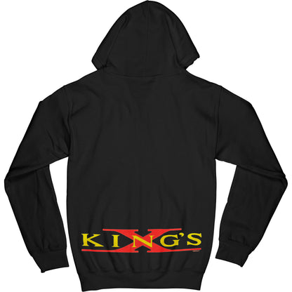 Kings X Pocket Print Logo Zip Hoodie Zippered Hooded Sweatshirt