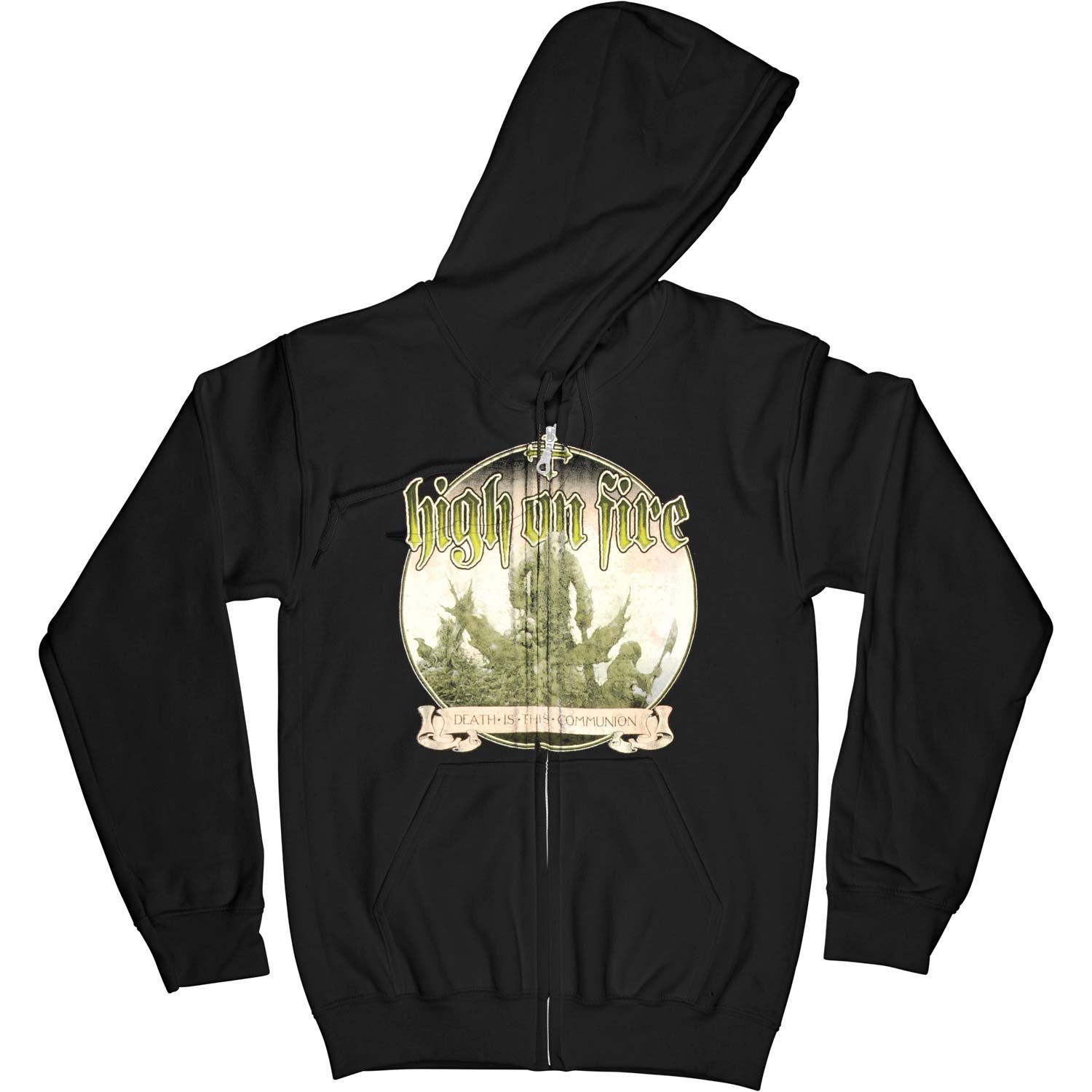 High On Fire Death Is This Communion Zippered Hooded Sweatshirt