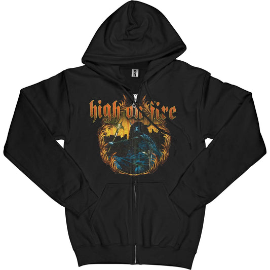 High On Fire Surrounded By Thieves Zippered Hooded Sweatshirt