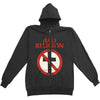 Distressed Crossbuster Zippered Hooded Sweatshirt