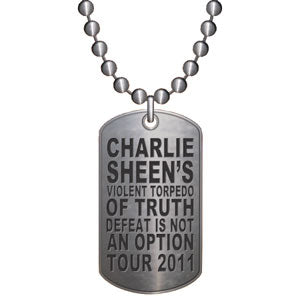Charlie Sheen Winning Tour Dog Tag Necklace