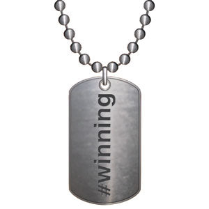 Charlie Sheen Winning Tour Dog Tag Necklace