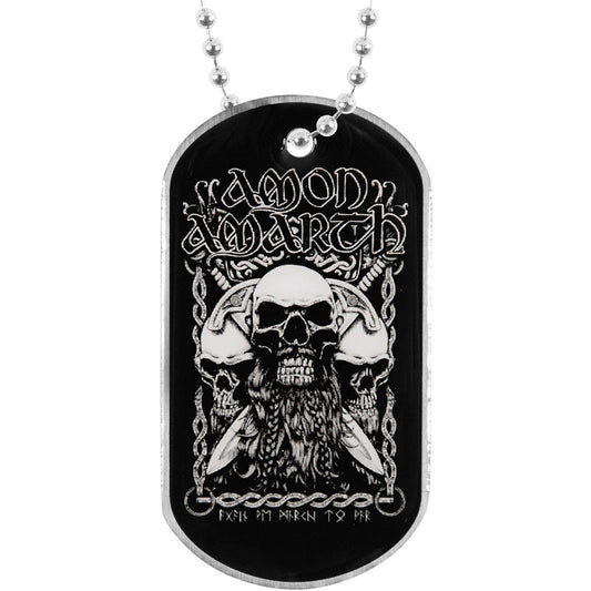 Amon Amarth Bearded Skull Dog Tag Necklace