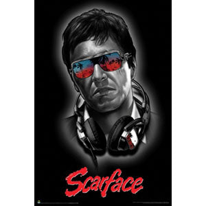 Scarface Headphones Domestic Poster