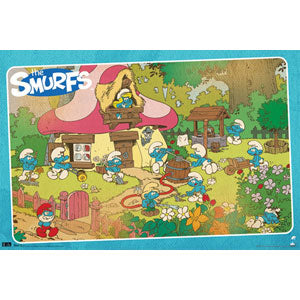 Smurfs Retro Domestic Poster