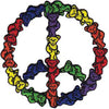 Bear Peace Sign Round Embroidered Patch
