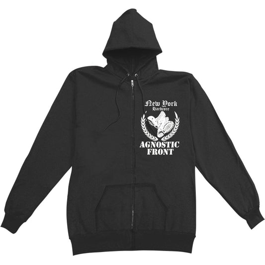 Agnostic Front Lower East Side Crew Zippered Hooded Sweatshirt