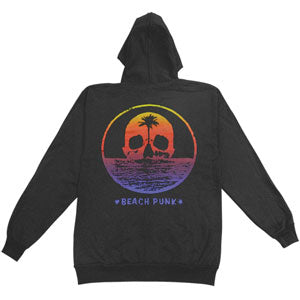 Beach Punk Zippered Hooded Sweatshirt