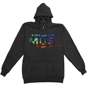 Muse Overlay Zippered Hooded Sweatshirt