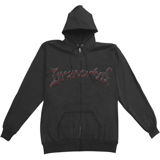 Immortal Damned In Black Zippered Hooded Sweatshirt