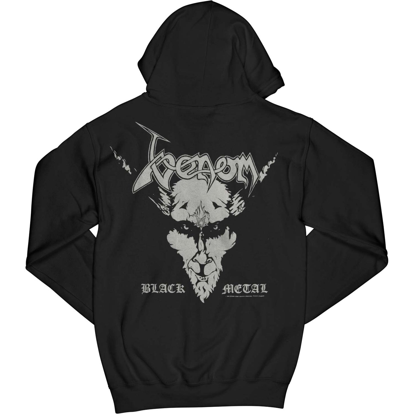 Black Metal Zippered Hooded Sweatshirt