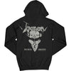 Black Metal Zippered Hooded Sweatshirt