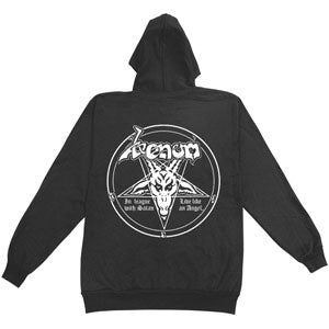In League With Satan Zippered Hooded Sweatshirt