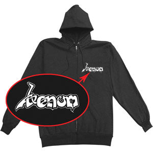 Venom In League With Satan Zippered Hooded Sweatshirt