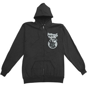 Motionless in cheap white horror hoodie