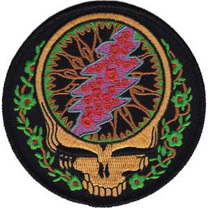 Grateful Dead Steal Your Face w/ Vines Round Embroidered Patch
