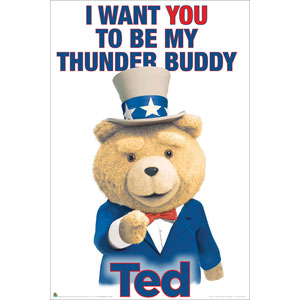 Ted Thunder Buddy Domestic Poster
