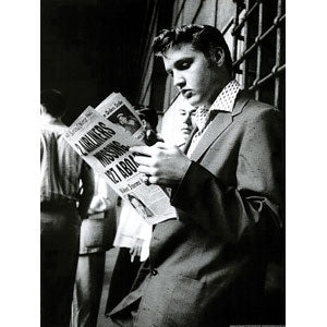 Elvis Presley Reading Sundary Mirror Domestic Poster