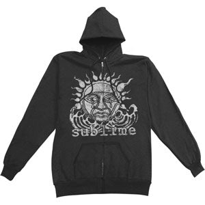 Sublime Sun Black Zip Hoodie Zippered Hooded Sweatshirt
