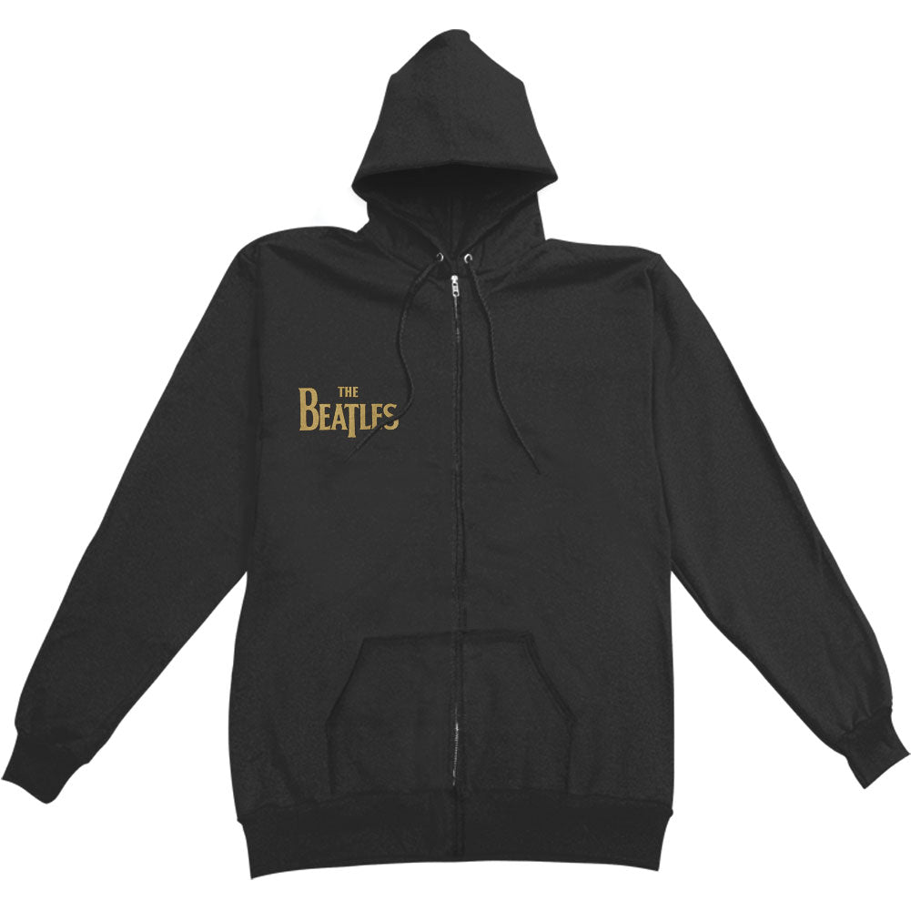 Beatles Gold Sgt Peppers Logo Zippered Hooded Sweatshirt