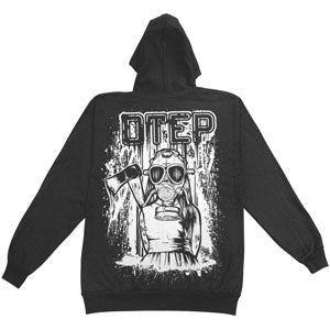 Little Girl Gas Mask Zippered Hooded Sweatshirt