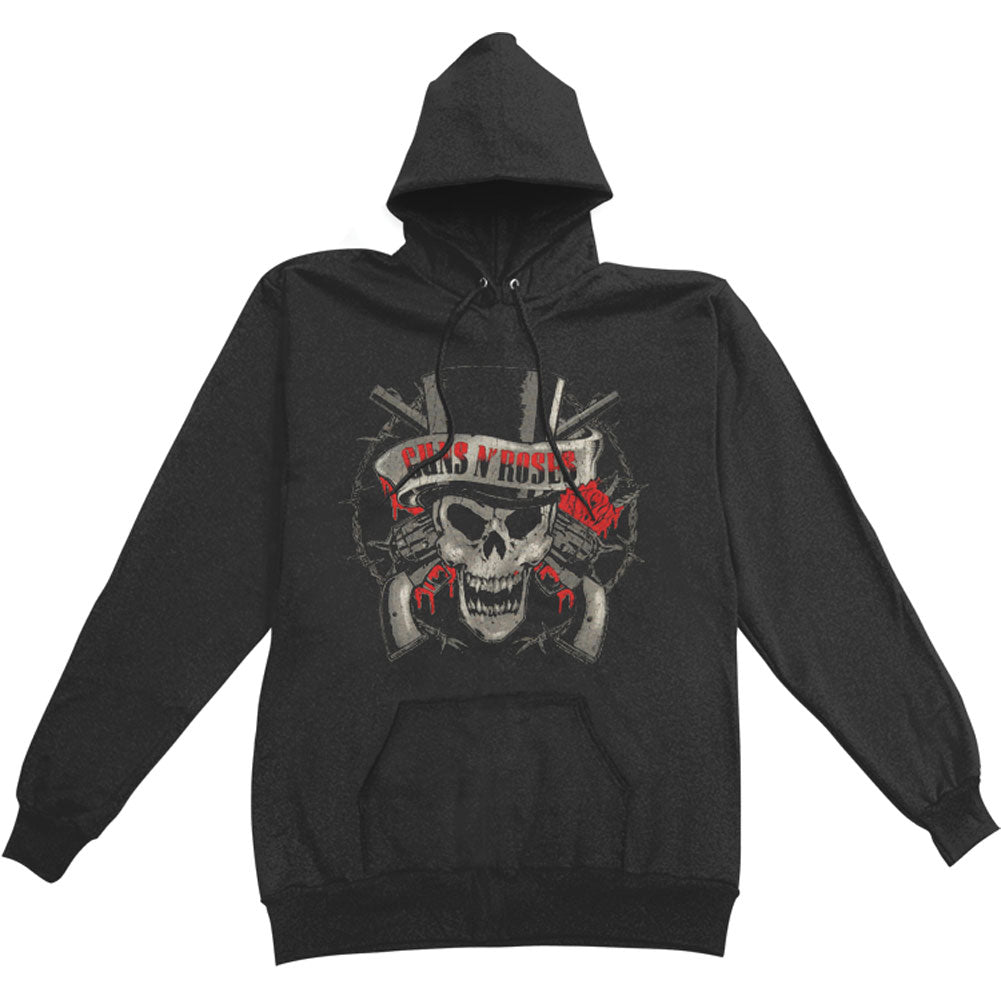 Guns N Roses Distressed Skull Hooded Sweatshirt