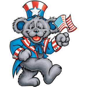 Grateful Dead Patriot Bear Sticker
