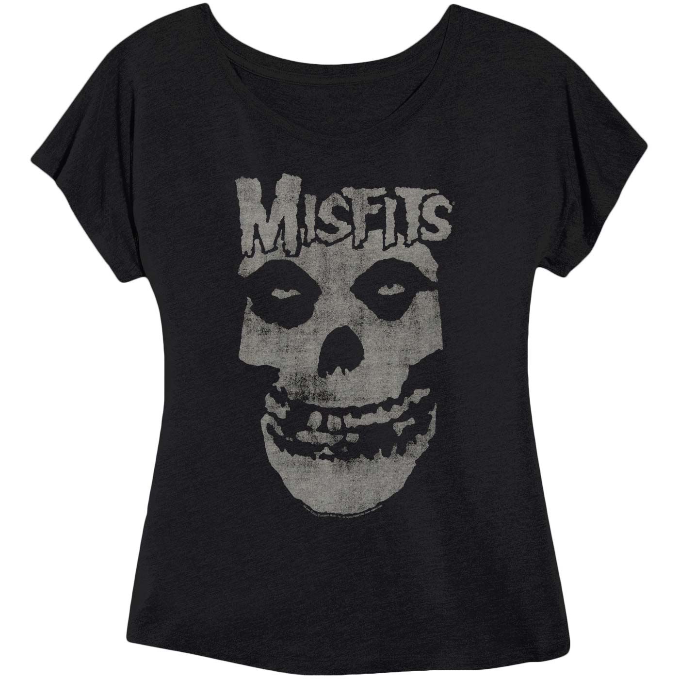 Distressed Skull Jrs Tri-Blend Dolman Junior Top