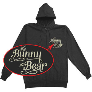 Bunny The Bear Stories Blue Ink Zippered Hooded Sweatshirt