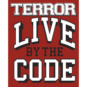 Terror Live By The Code Sticker