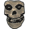 Silver Pleather Skull Back Patch