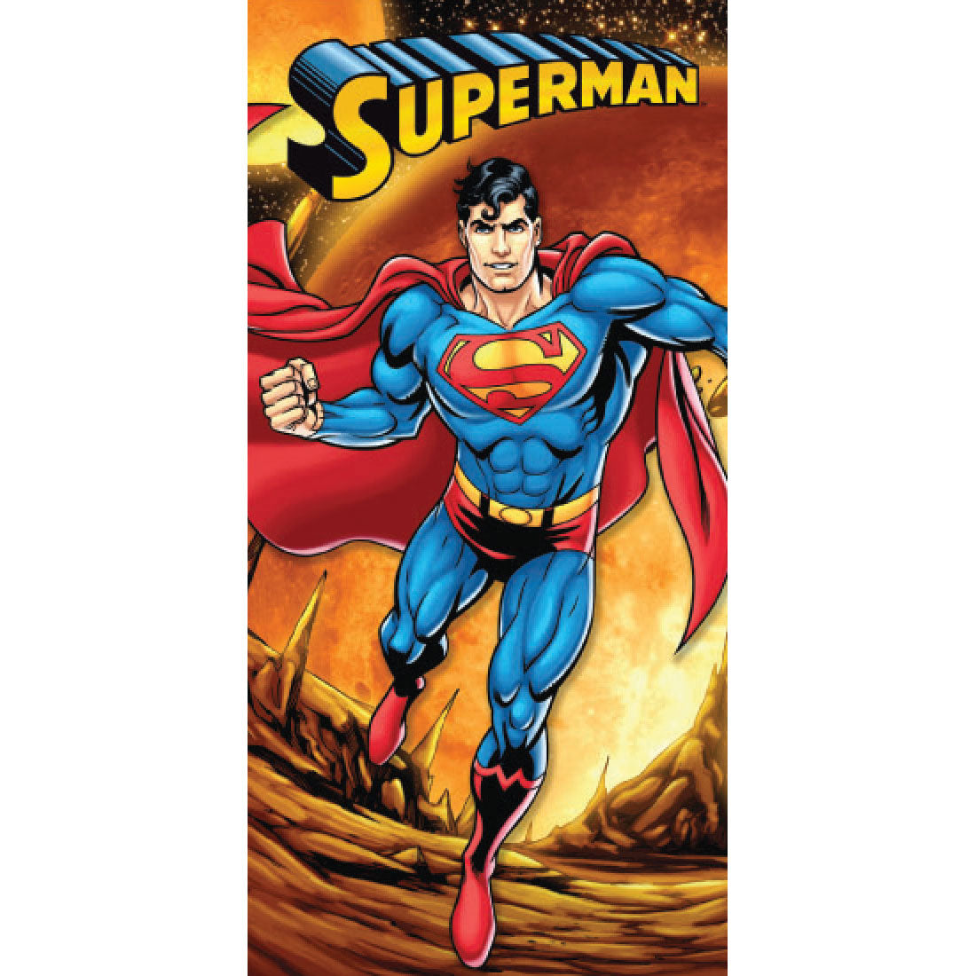 Superman Firey Planet Towel