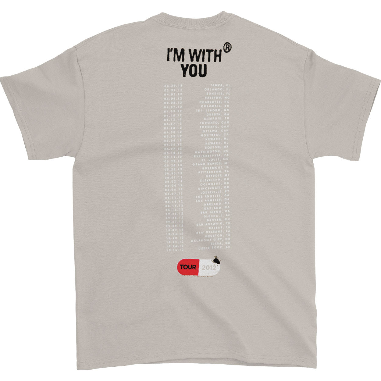 Red Hot Chili Peppers I'm With You 2012 Tour T-shirt