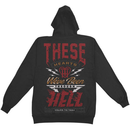These Hearts Hell Zippered Hooded Sweatshirt