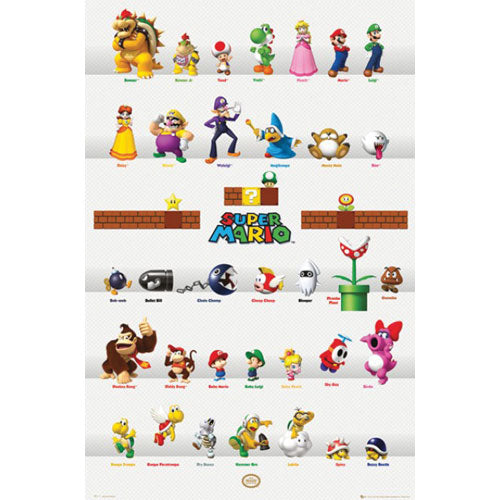 Nintendo Super Mario Cast Domestic Poster