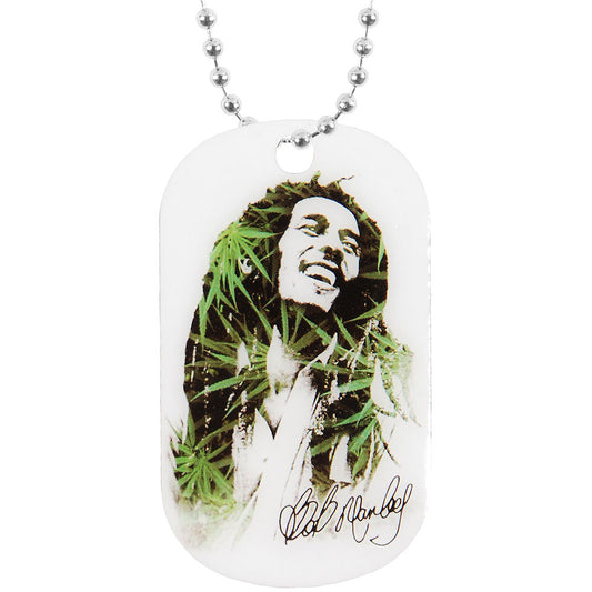 Bob Marley Leaves Dreads Dog Tag Necklace