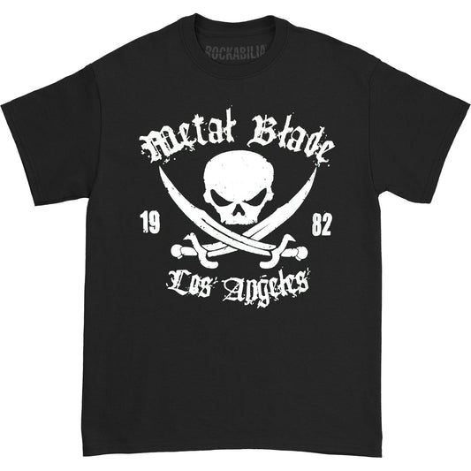 Metal Blade Records Pirate Logo White Ink Black T-shirt
