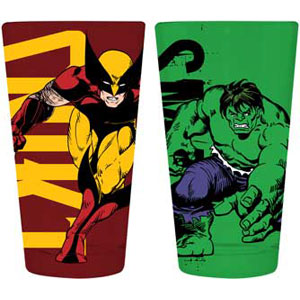 Marvel Comics Wolverine & Hulk Pub Glass Set