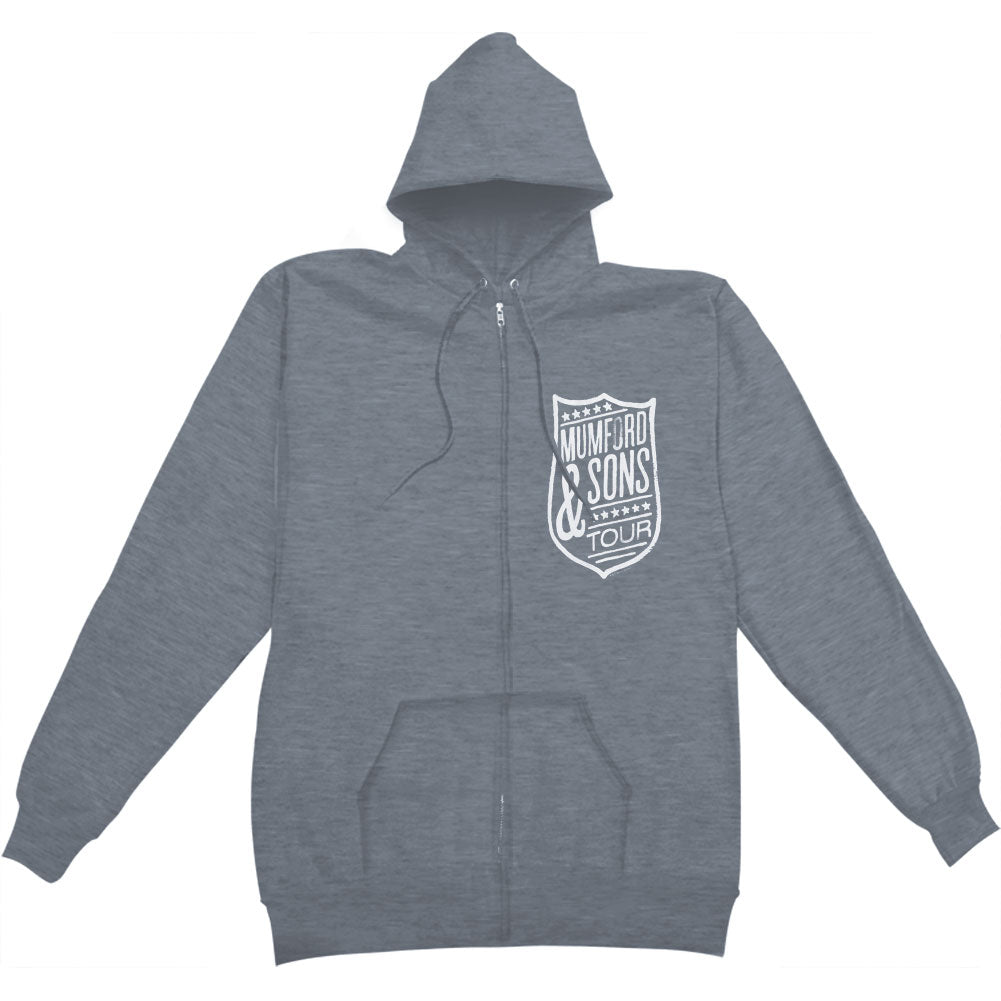 Mumford & Sons Shield Tour Zippered Hooded Sweatshirt