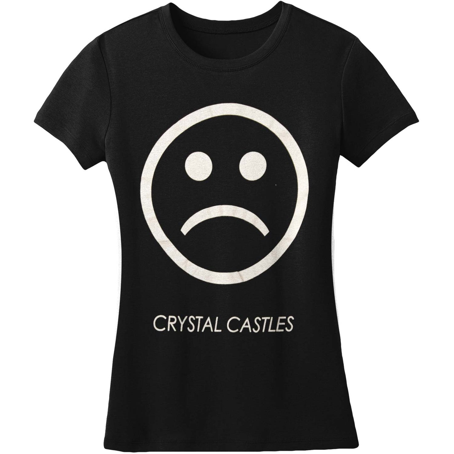 Tour Girl's Sad Face on Black Junior Top