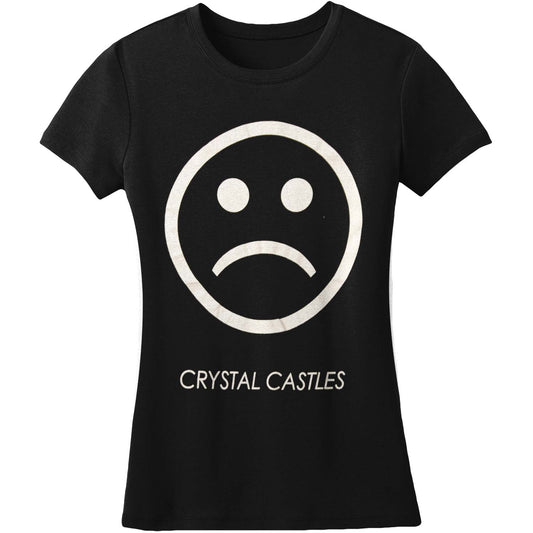 Tour Girl's Sad Face on Black Junior Top