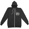 Monogram Contrast Zip Hoodie Zippered Hooded Sweatshirt