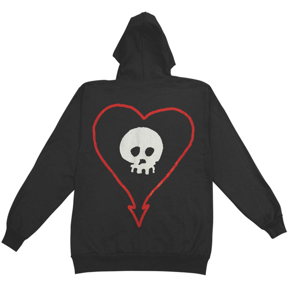 Classic Heartskull Zip Up Zippered Hooded Sweatshirt