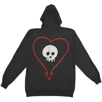 Classic Heartskull Zip Up Zippered Hooded Sweatshirt