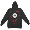 Classic Heartskull Zip Up Zippered Hooded Sweatshirt