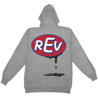 Oil Zippered Hooded Sweatshirt