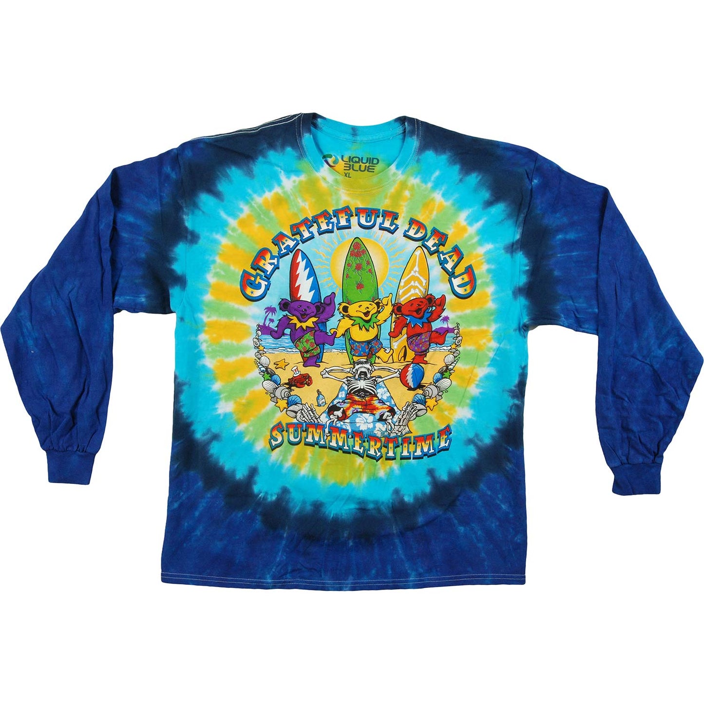 Beach Bear Bingo Tie Dye  Long Sleeve